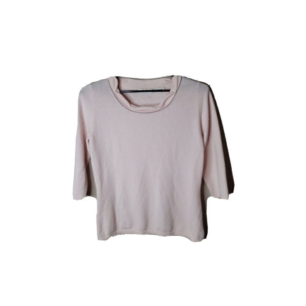Neiman Marcus Cashmere Collection Women's Pink Beaded Sweater Size XL t8